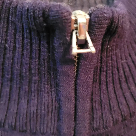 Tailor Byrd Men Wool Pullover Sweater M Black Quarter Zip Long Sleeves Mock Neck - Picture 4 of 9